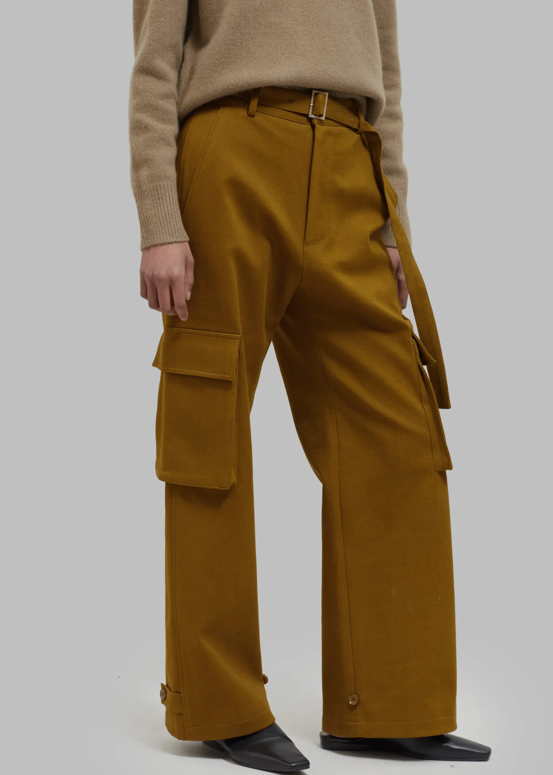 The Frankie Shop Lin Cargo Pants Dark Mustard New