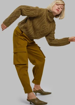 The Frankie Shop Lin Cargo Pants Dark Mustard New