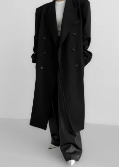 The Frankie Shop London Double Breasted Coat Black Clearance