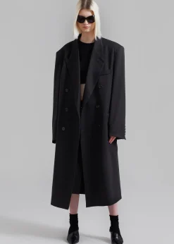 The Frankie Shop London Double Breasted Coat Black Clearance