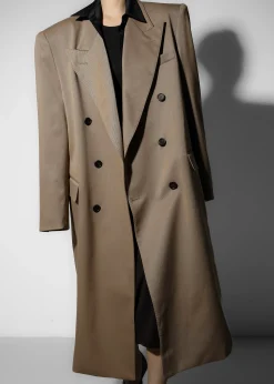 The Frankie Shop London Double Breasted Coat Taupe Sale