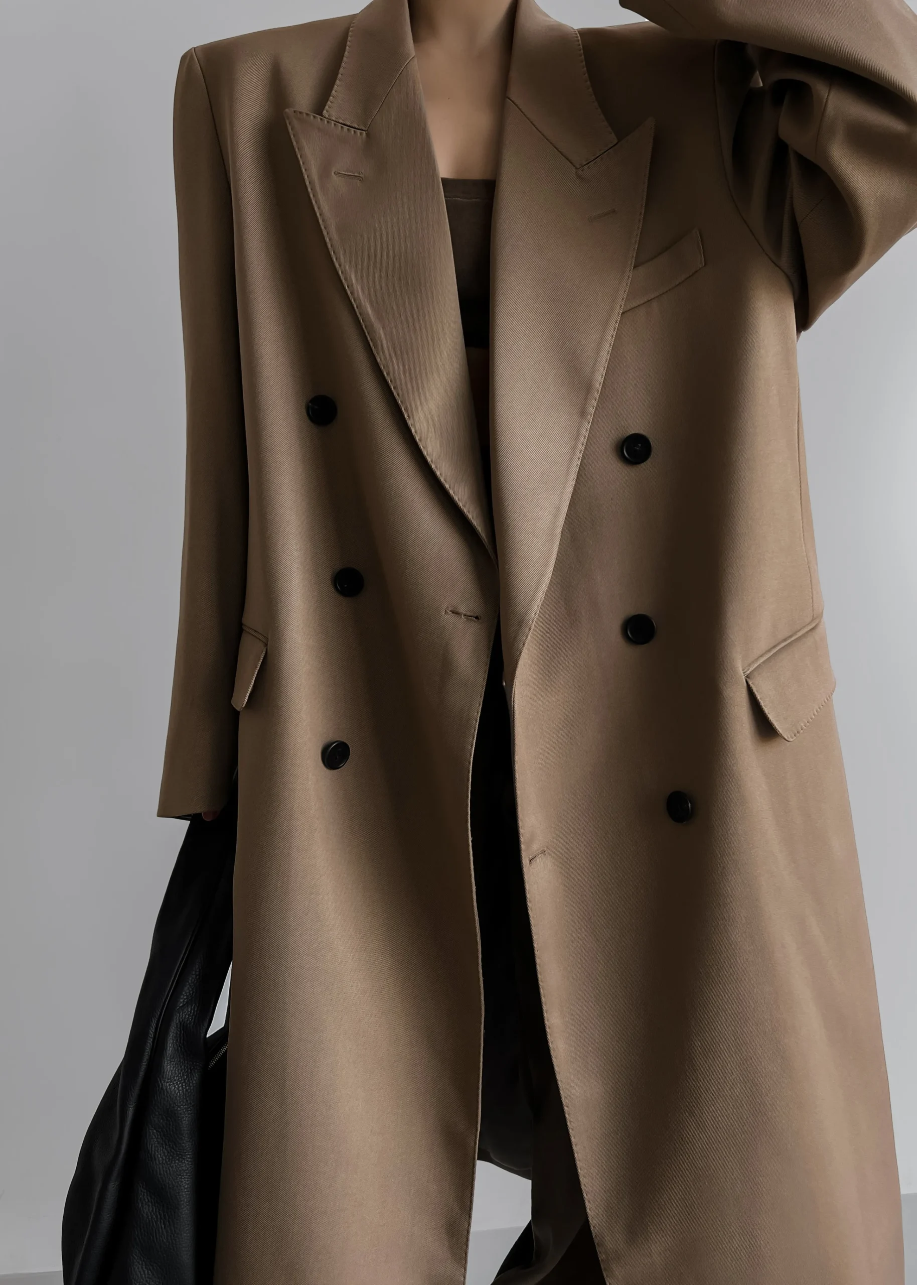 The Frankie Shop London Double Breasted Coat Taupe Sale