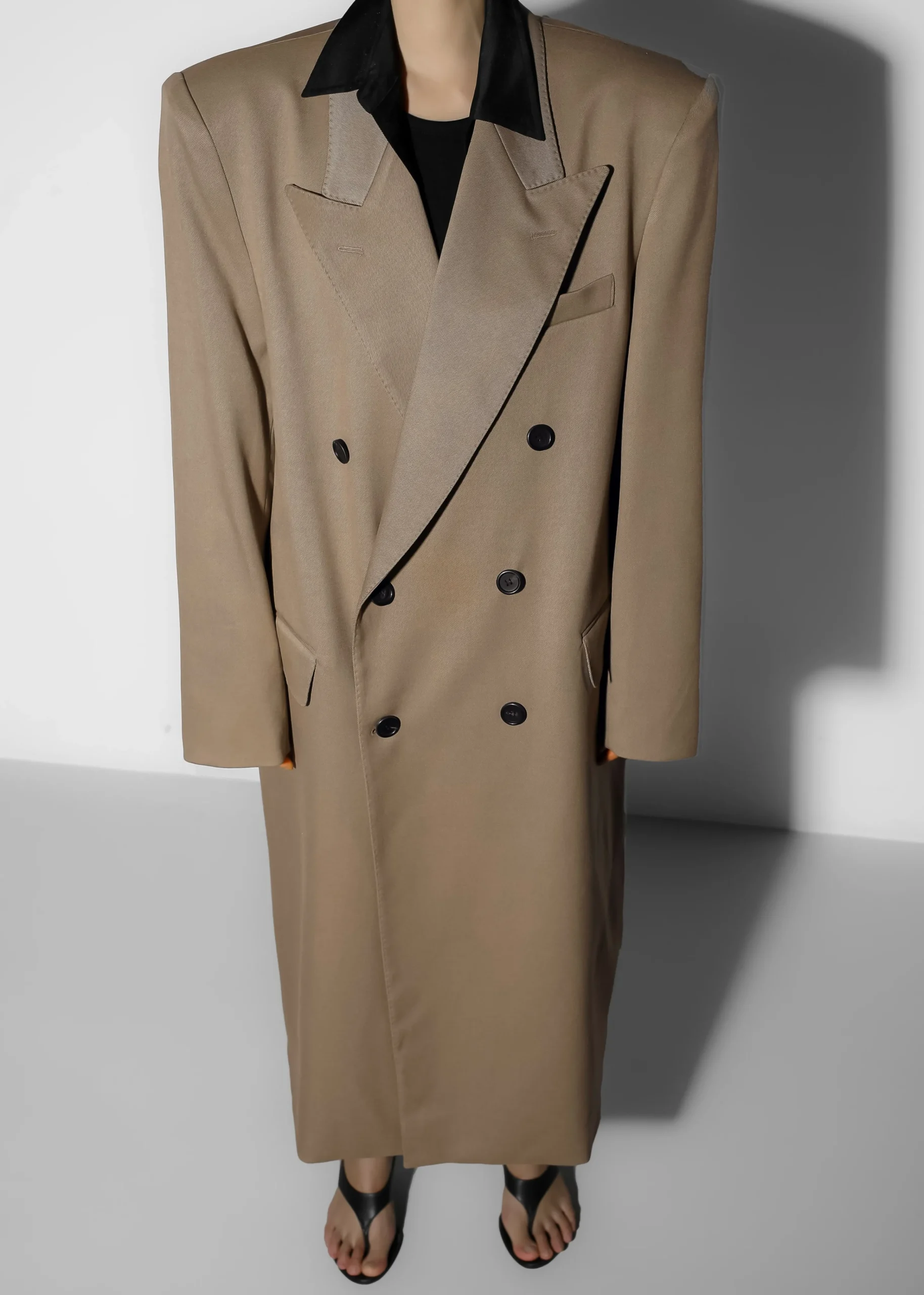The Frankie Shop London Double Breasted Coat Taupe Sale