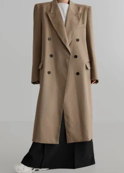 The Frankie Shop London Double Breasted Coat Taupe Sale