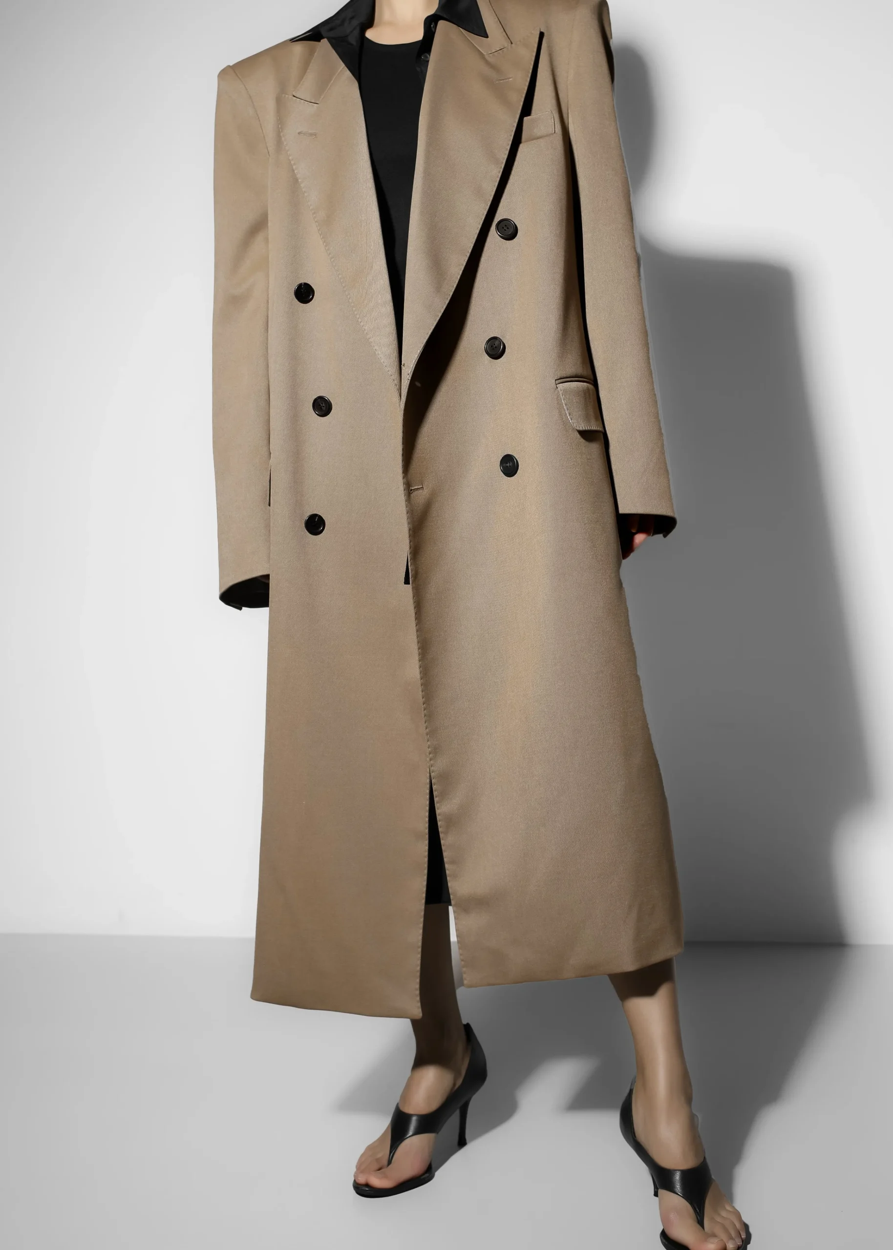 The Frankie Shop London Double Breasted Coat Taupe Sale
