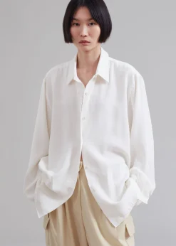 The Frankie Shop Lotta Fluid Shirt Off White Outlet