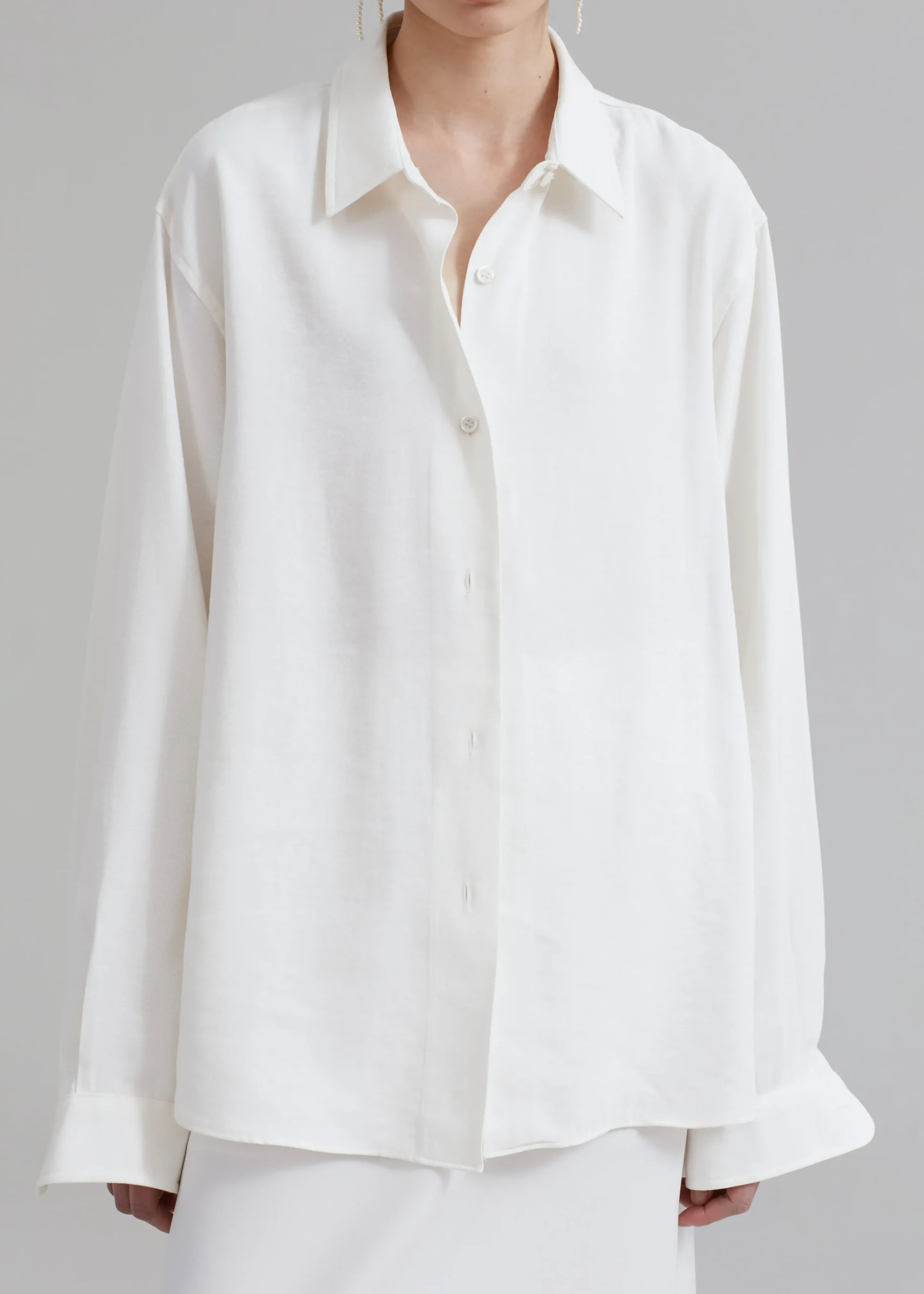 The Frankie Shop Lotta Fluid Shirt Off White Outlet