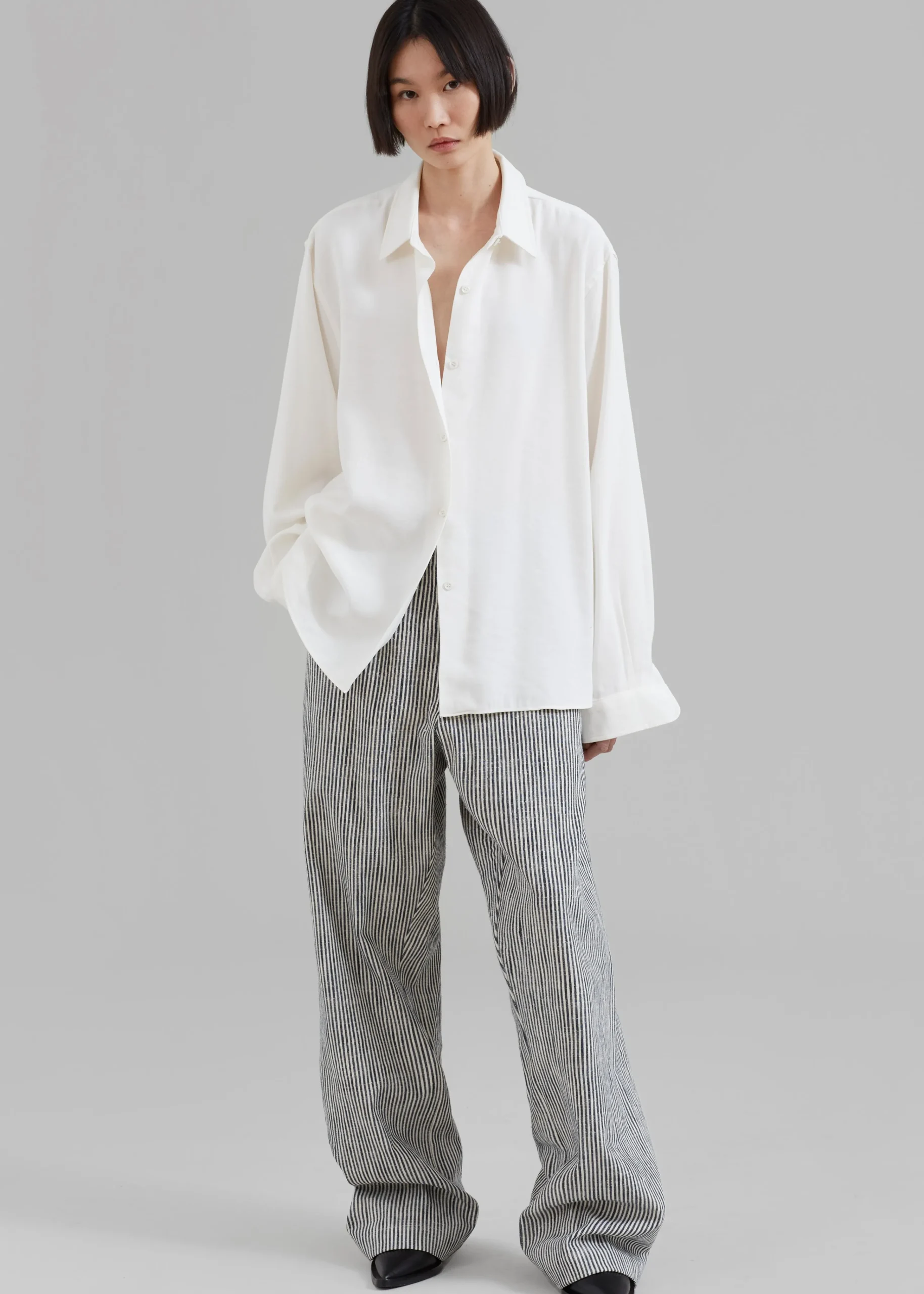 The Frankie Shop Lotta Fluid Shirt Off White Outlet