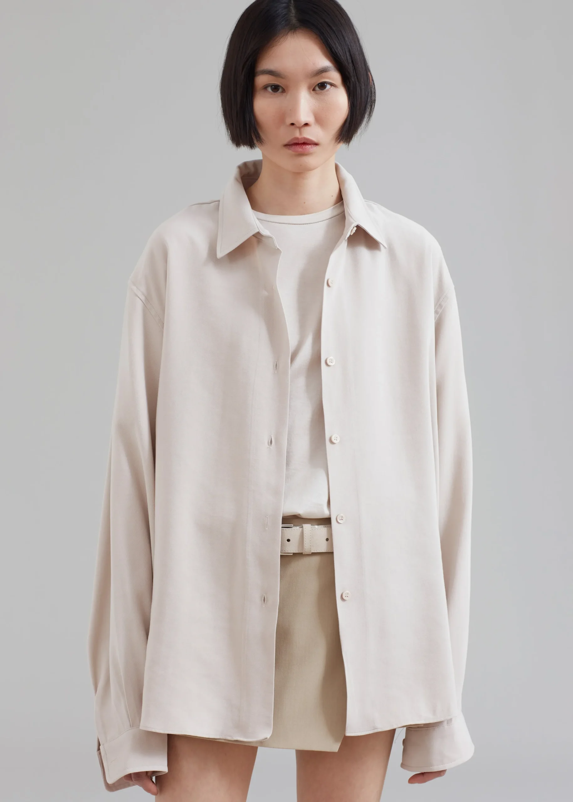 The Frankie Shop Lotta Fluid Shirt Beige Discount
