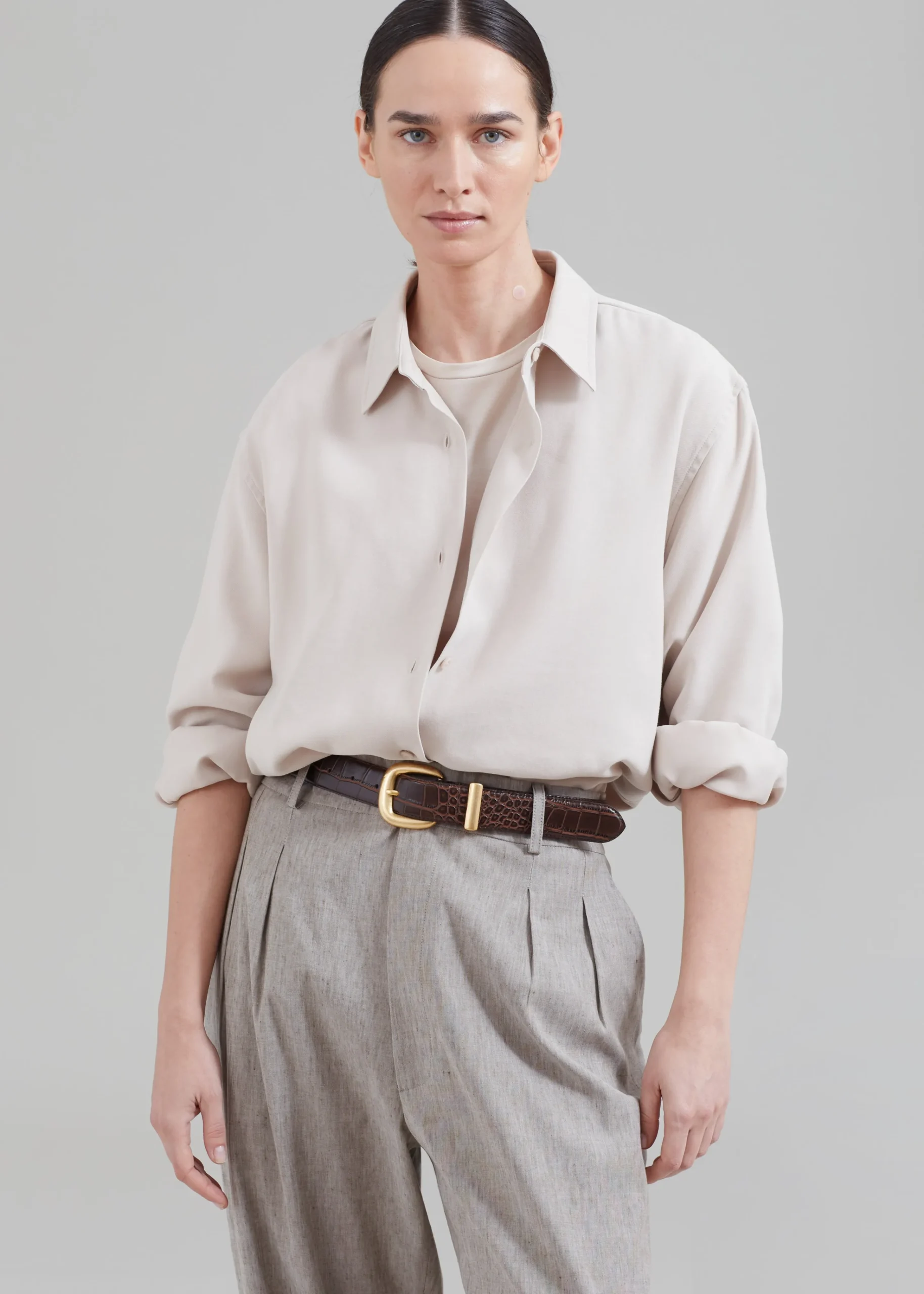 The Frankie Shop Lotta Fluid Shirt Beige Discount