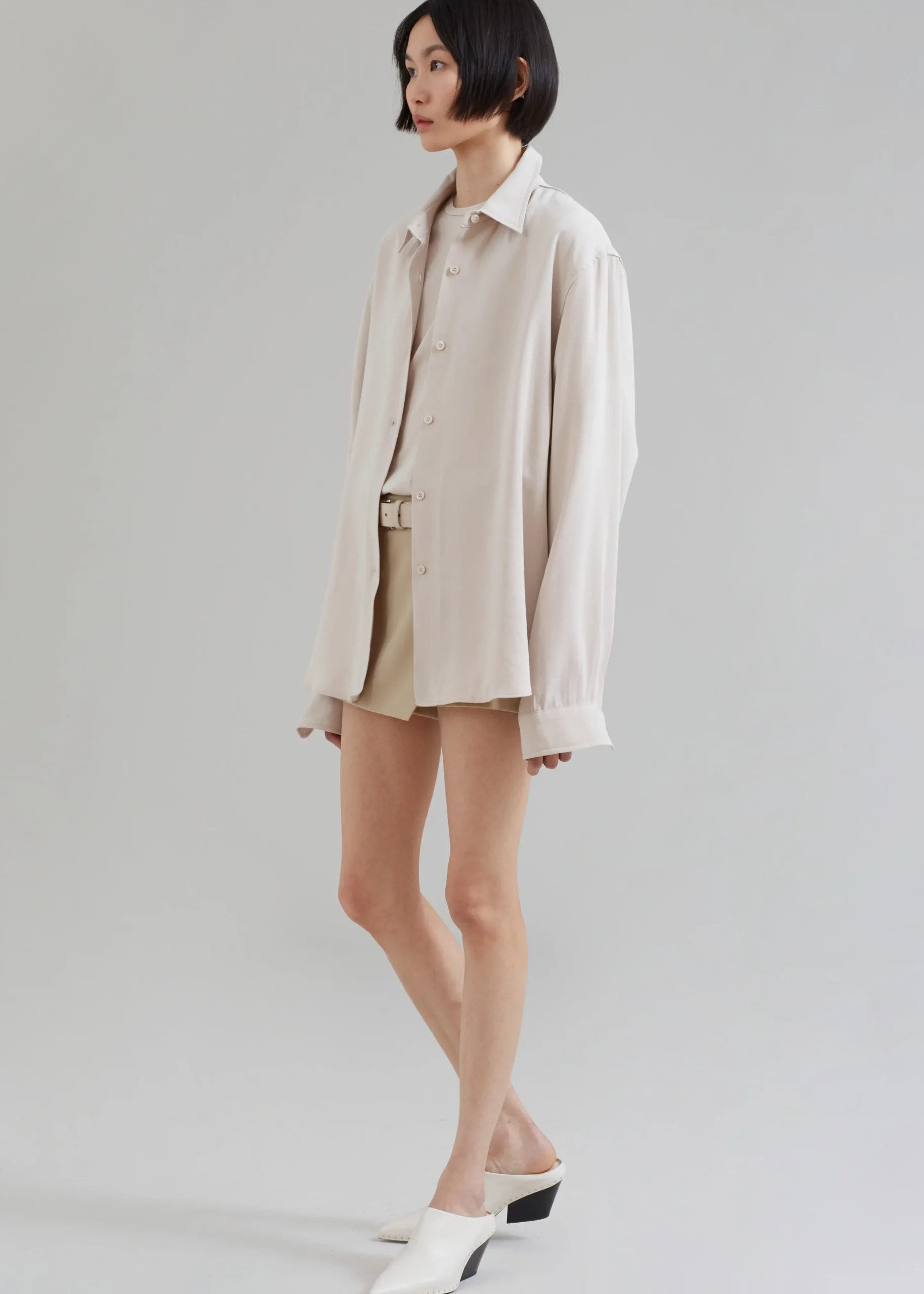 The Frankie Shop Lotta Fluid Shirt Beige Discount