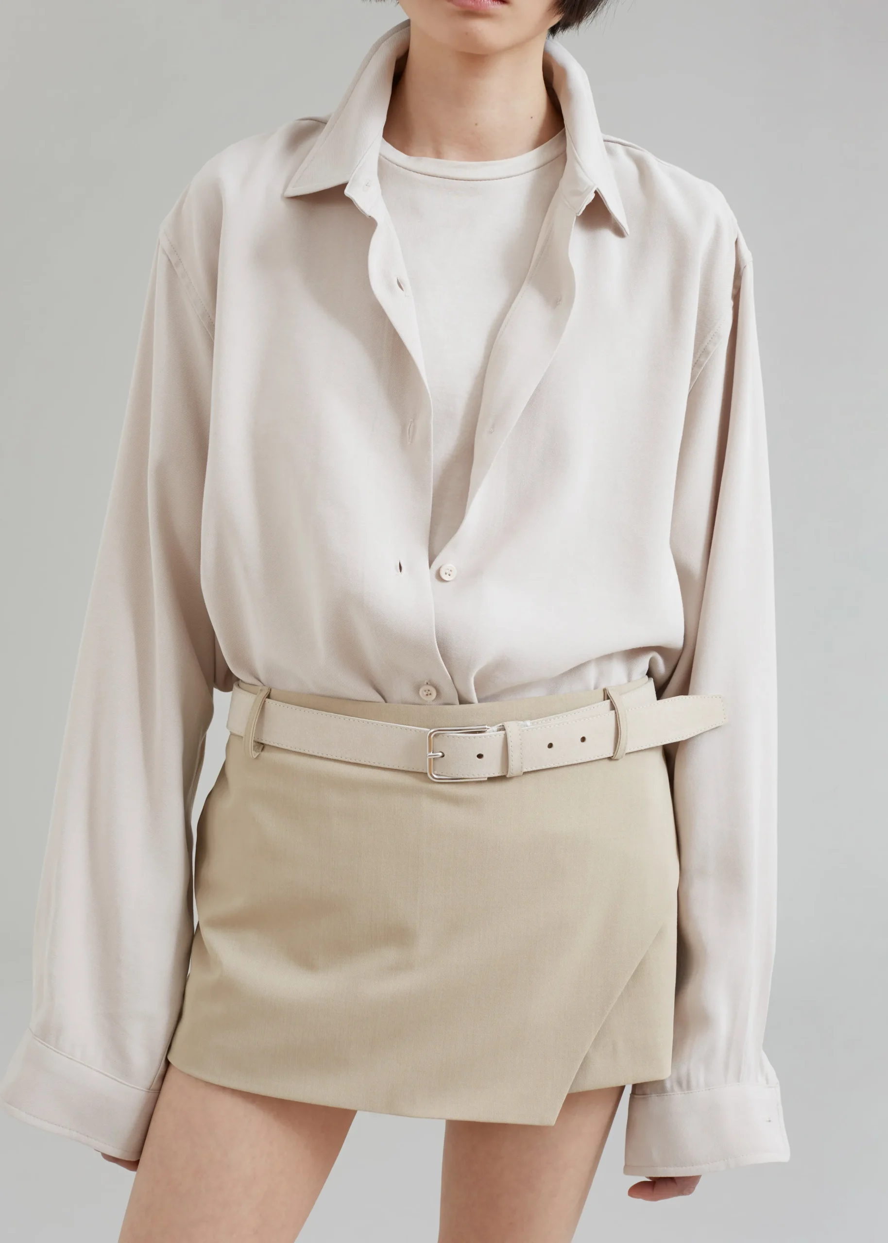 The Frankie Shop Lotta Fluid Shirt Beige Discount