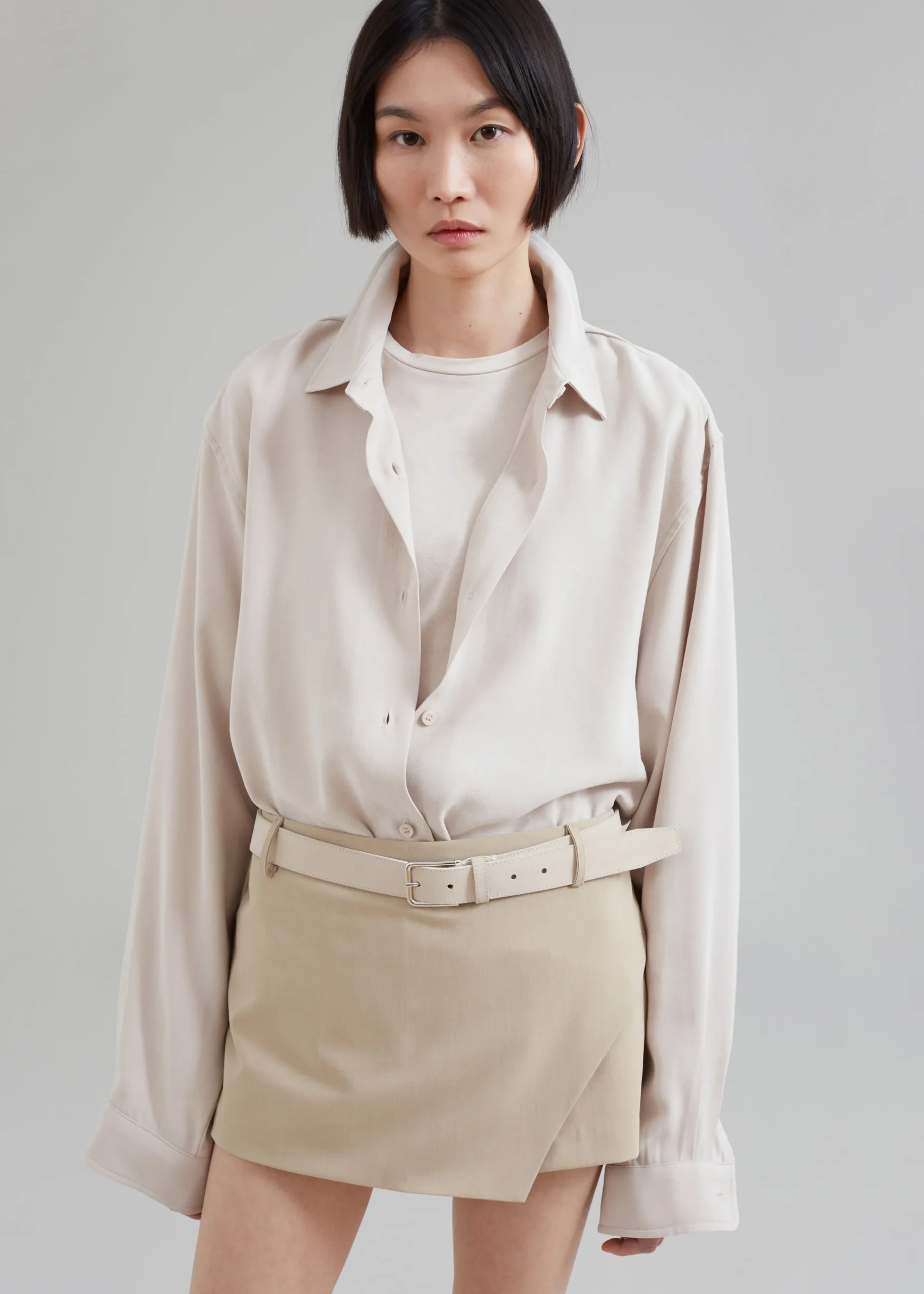 The Frankie Shop Lotta Fluid Shirt Beige Discount