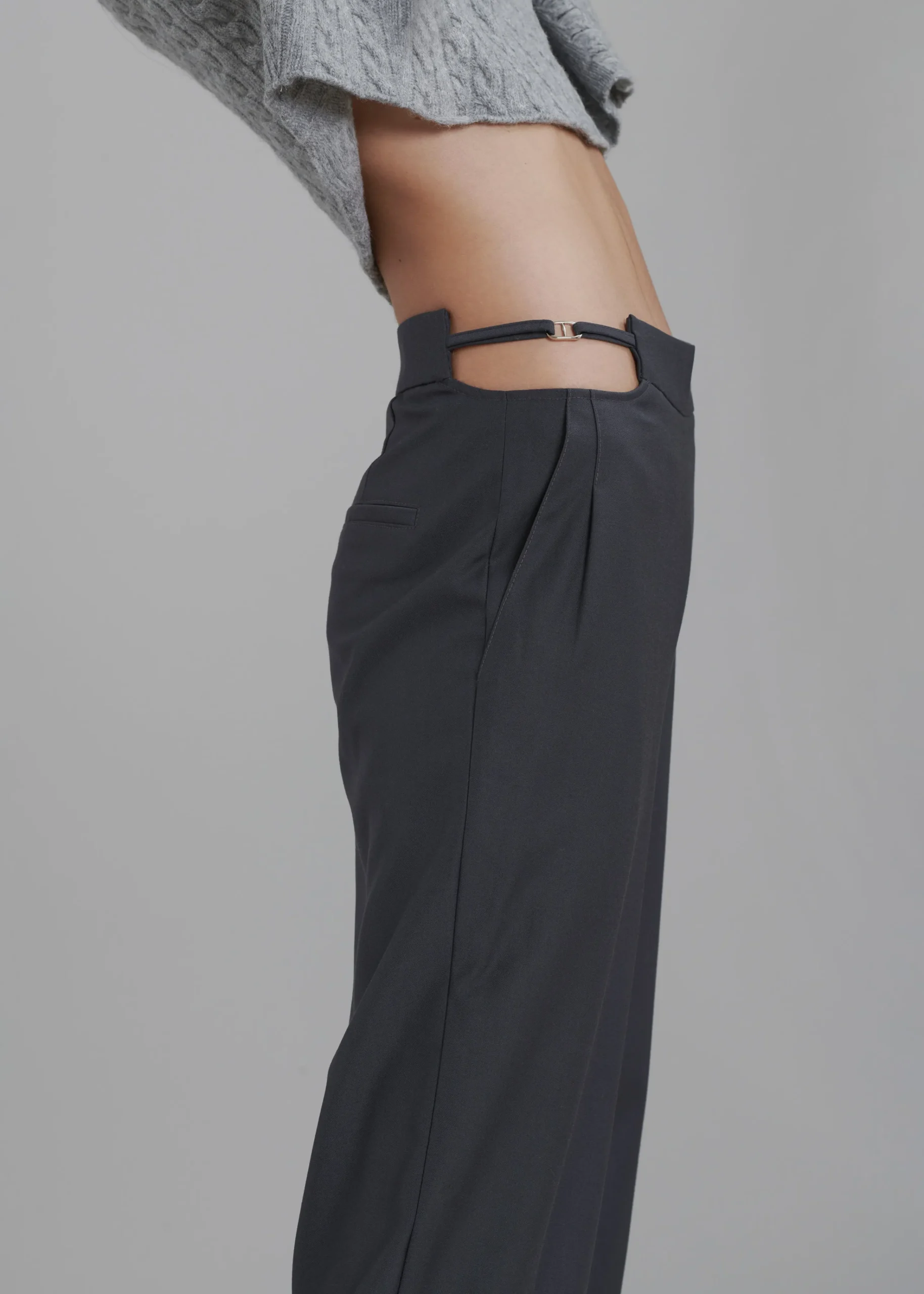 The Frankie Shop Louise Cut Out Trousers Charcoal Hot