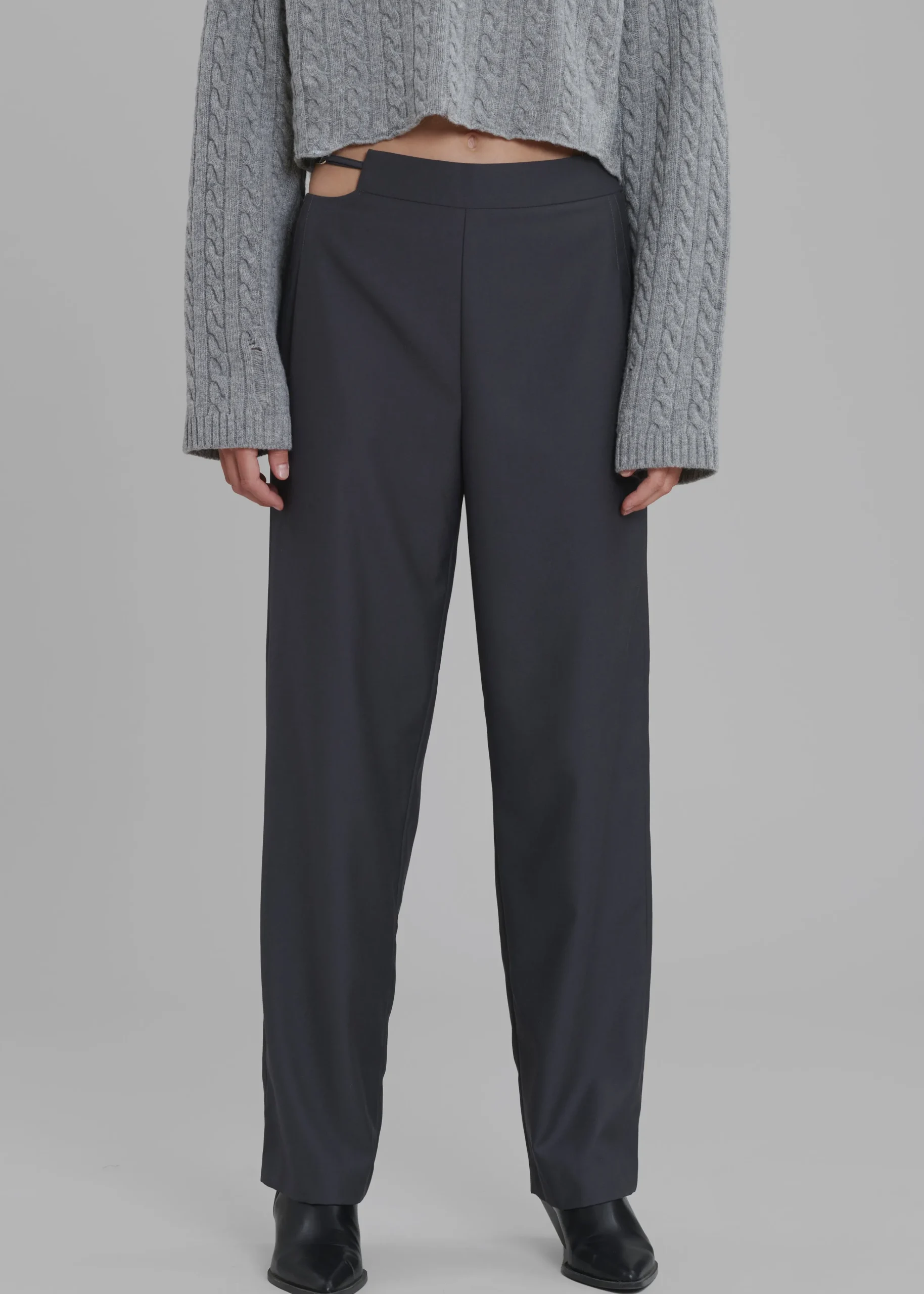 The Frankie Shop Louise Cut Out Trousers Charcoal Hot