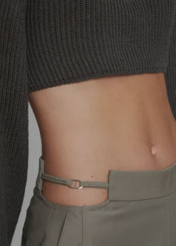 The Frankie Shop Louise Cut Out Trousers Olive