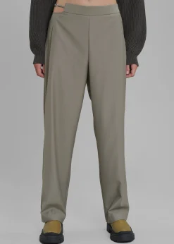 The Frankie Shop Louise Cut Out Trousers Olive