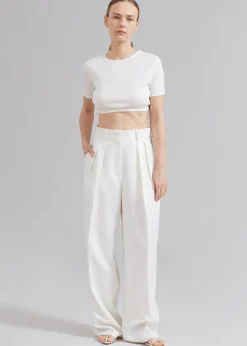 The Frankie Shop Loulou Studio Adas Cropped Top Ivory Outlet