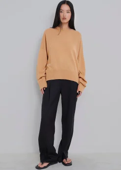 The Frankie Shop Loulou Studio Anaa Cashmere Sweater Camel Sale