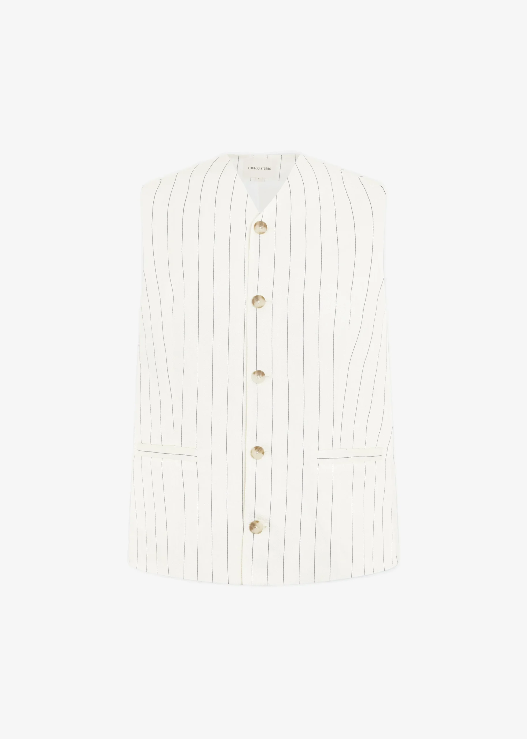 The Frankie Shop Loulou Studio Cetina Vest Striped Beige Outlet