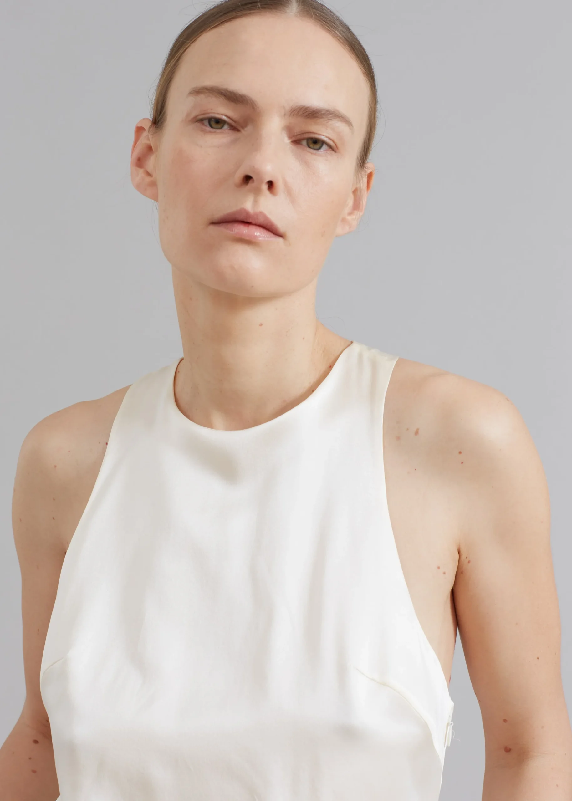 The Frankie Shop Loulou Studio Estor Silk Tank Top Ivory Online