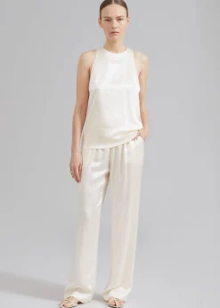 The Frankie Shop Loulou Studio Estor Silk Tank Top Ivory Online