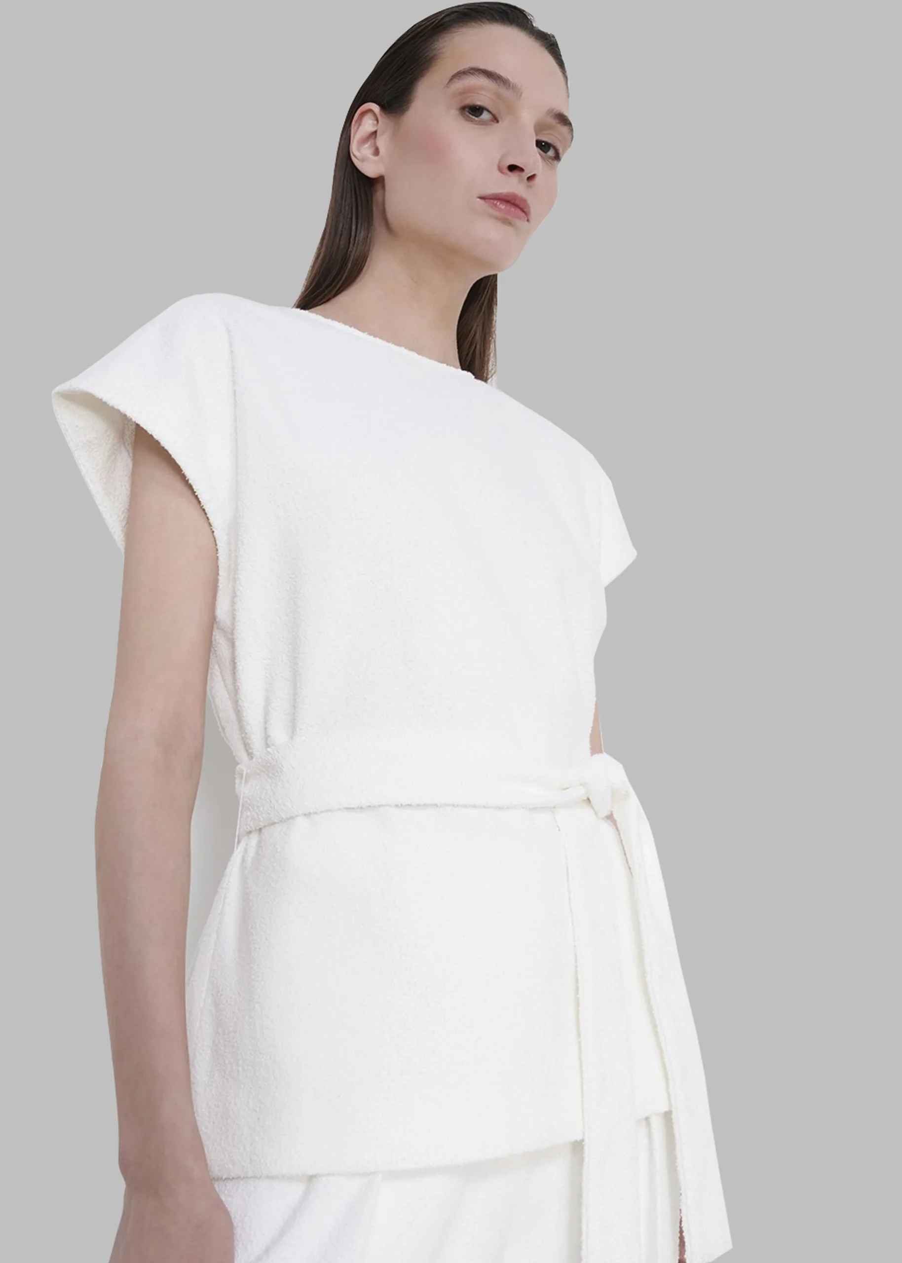 The Frankie Shop Loulou Studio Guna Boucle Top Ivory Discount