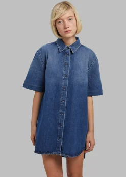 The Frankie Shop Loulou Studio Sant Shirt Dress Washed Blue Best