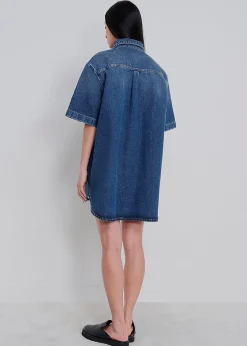 The Frankie Shop Loulou Studio Sant Shirt Dress Washed Blue Best