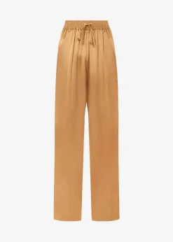 The Frankie Shop Loulou Studio Soma Silk Pants Camel Best