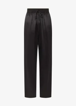 The Frankie Shop Loulou Studio Soma Silk Pants Black