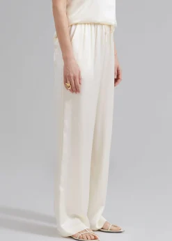 The Frankie Shop Loulou Studio Soma Silk Pants Ivory Online