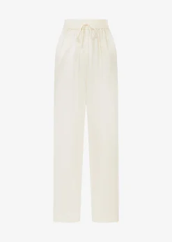 The Frankie Shop Loulou Studio Soma Silk Pants Ivory Online