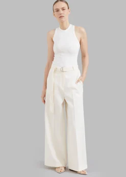 The Frankie Shop Low Classic Jersey Sleeveless Top Ivory