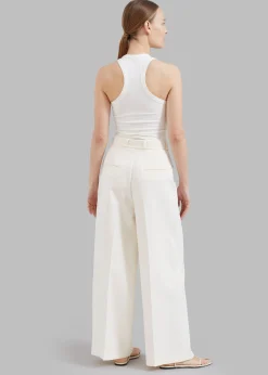 The Frankie Shop Low Classic Jersey Sleeveless Top Ivory