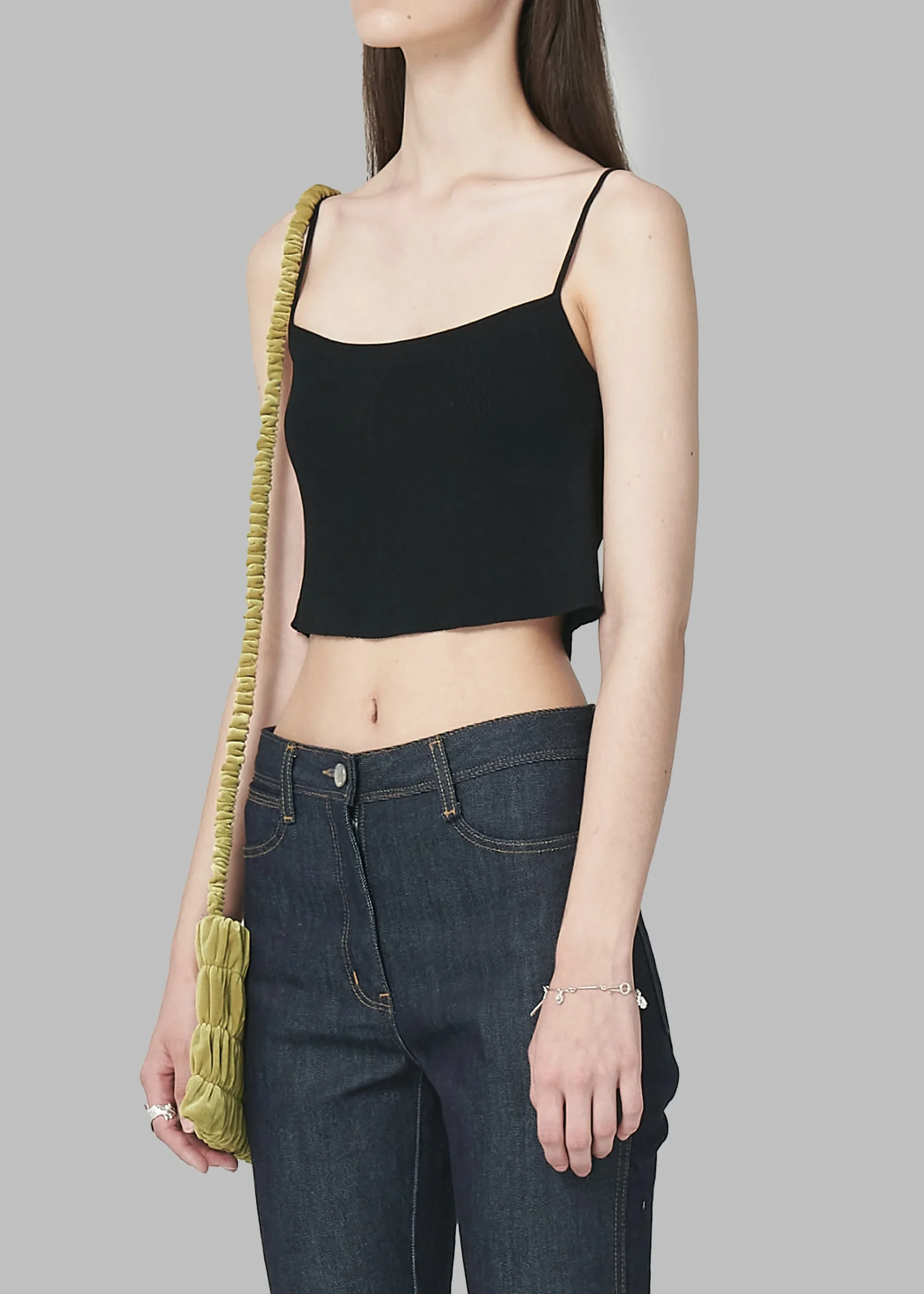 The Frankie Shop Low Classic Knitted Sleeveless Crop Top Black