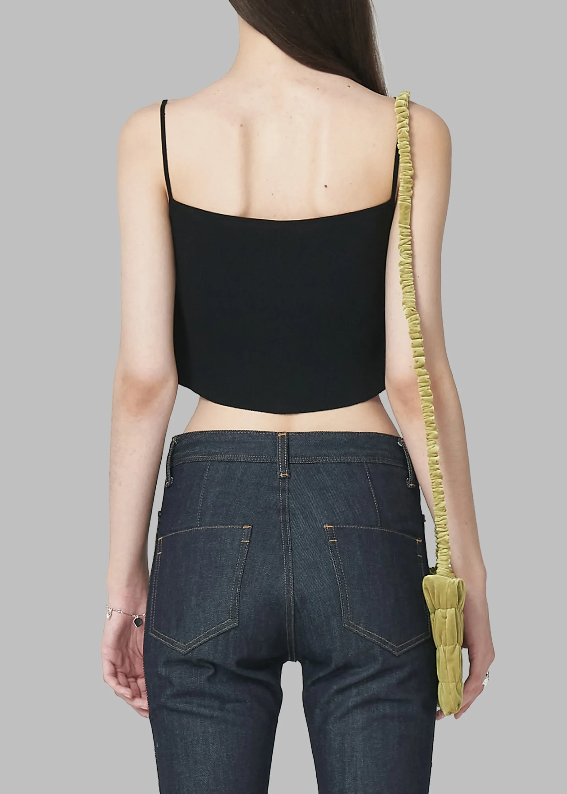 The Frankie Shop Low Classic Knitted Sleeveless Crop Top Black