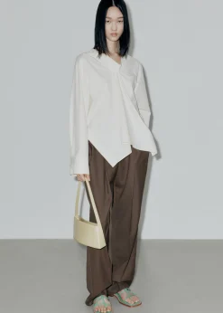 The Frankie Shop Low Classic Low Rise Trousers Khaki New