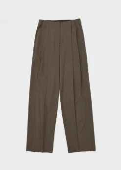 The Frankie Shop Low Classic Low Rise Trousers Khaki New