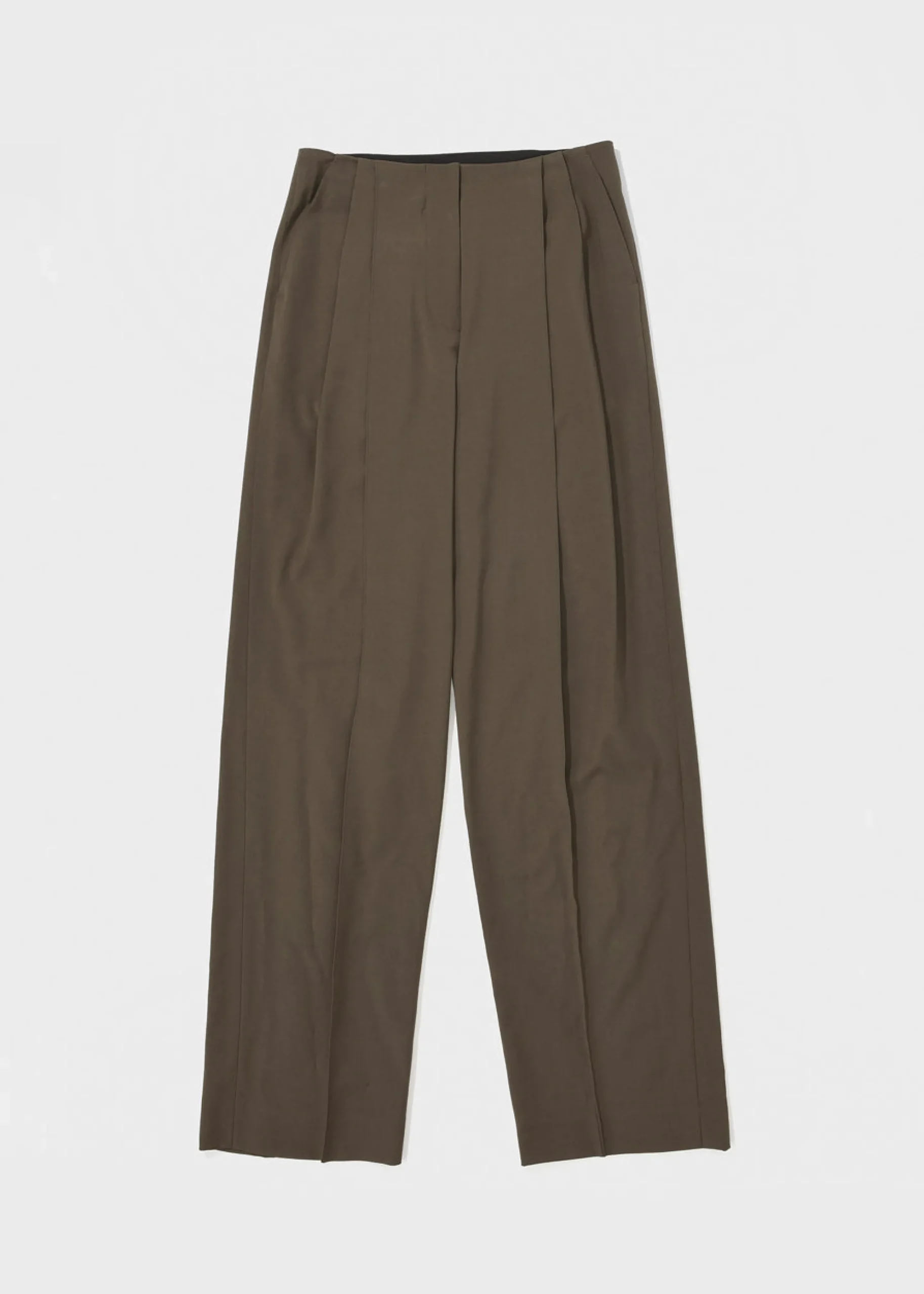 The Frankie Shop Low Classic Low Rise Trousers Khaki New