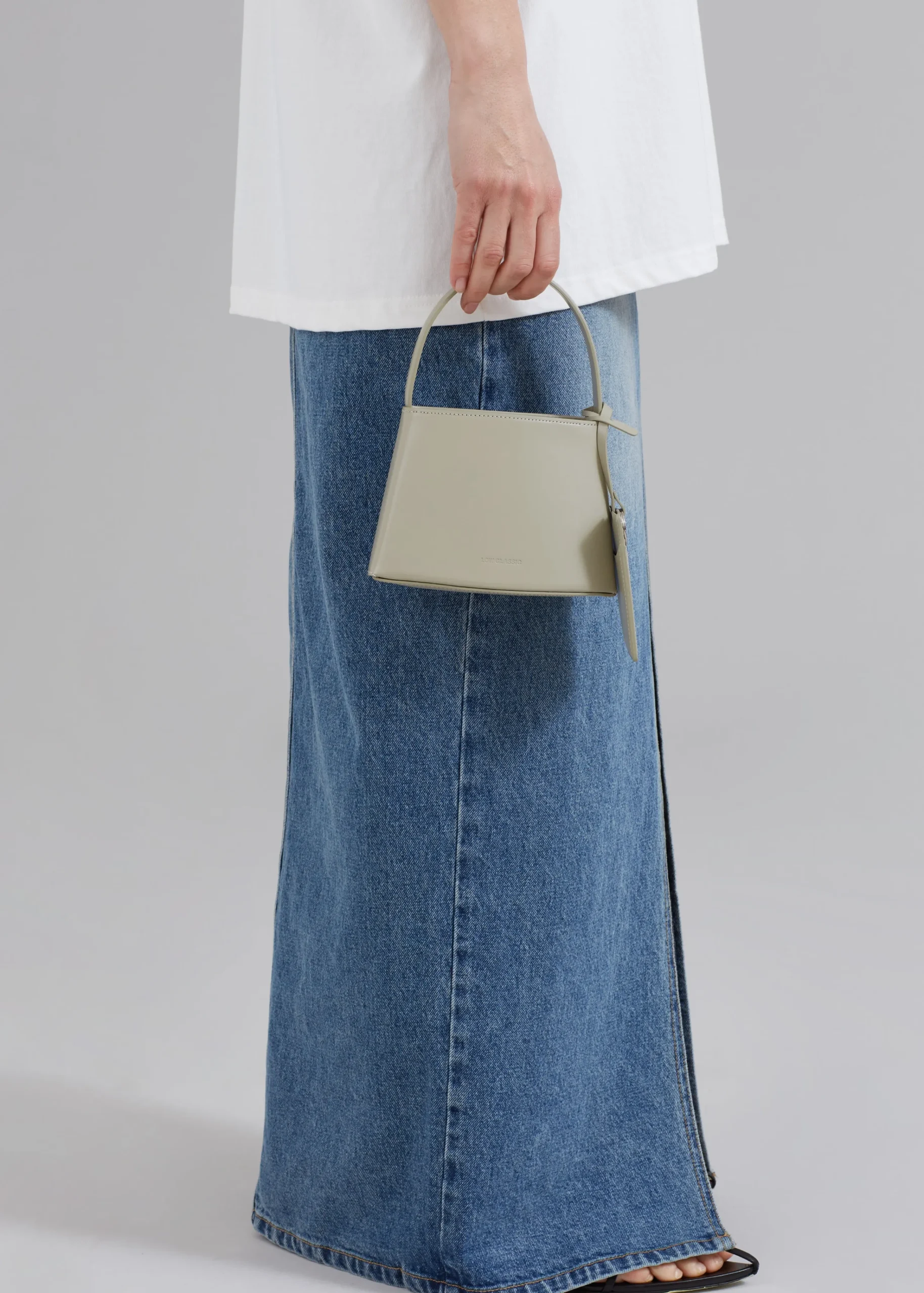 The Frankie Shop Low Classic New Mini Curve Bag Greyish Green Sale