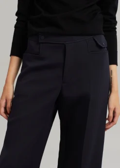 The Frankie Shop Low Classic Pocket Point Pants Navy Discount