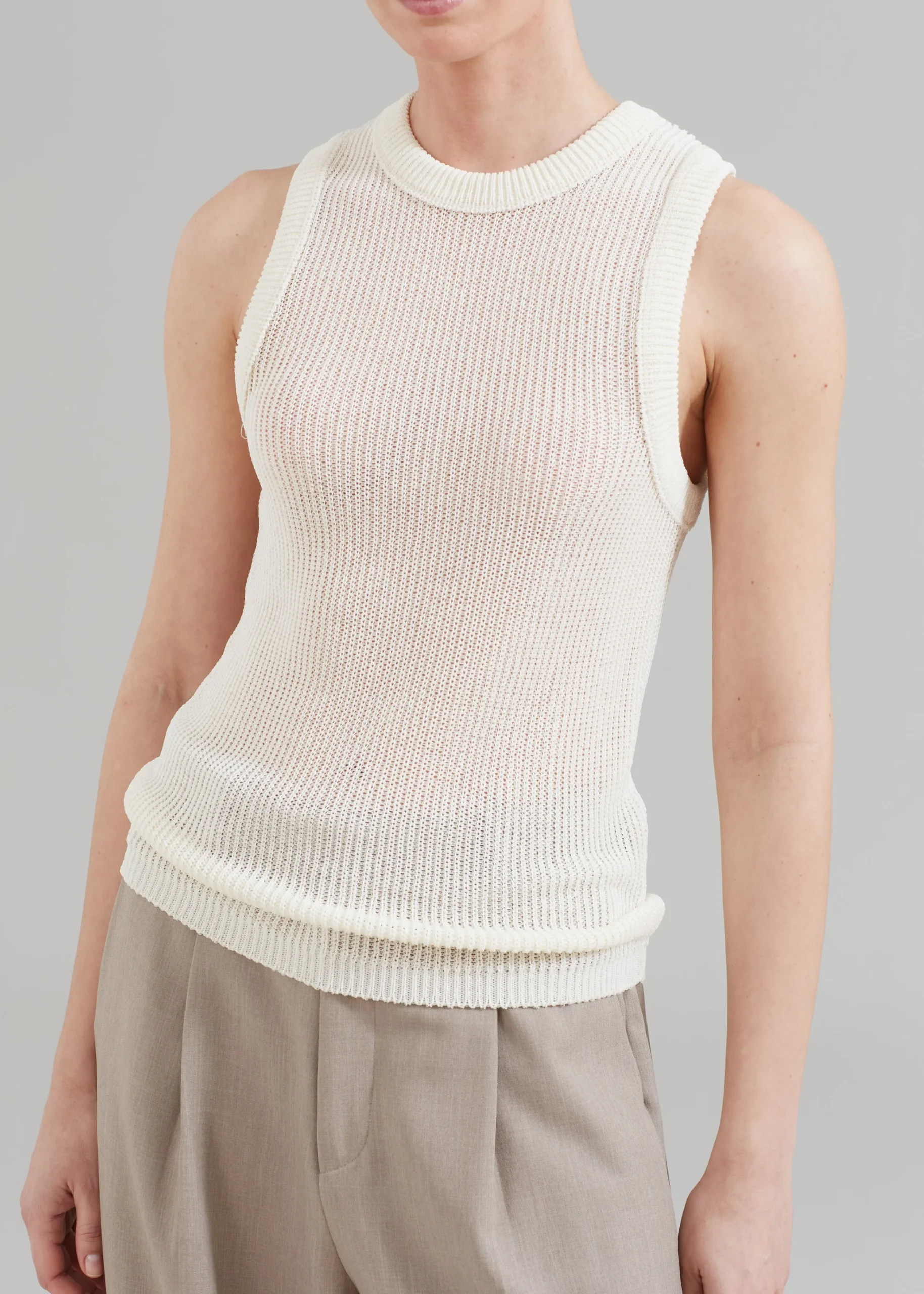The Frankie Shop Low Classic Resort Sleeveless Top Cream New
