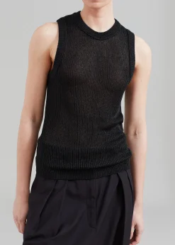 The Frankie Shop Low Classic Resort Sleeveless Top Black Outlet
