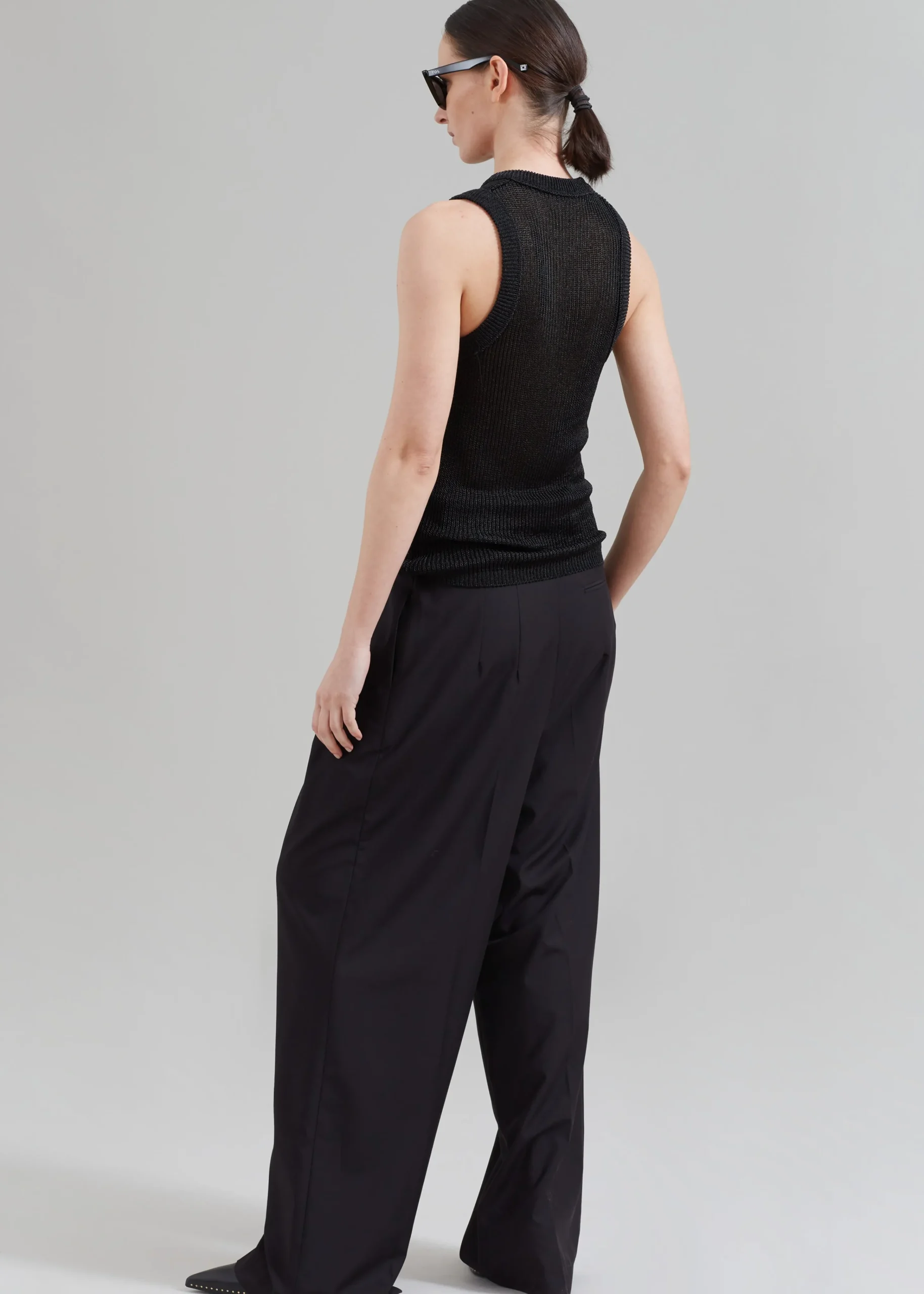 The Frankie Shop Low Classic Resort Sleeveless Top Black Outlet