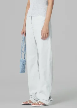 The Frankie Shop Low Classic Straight Fit Jeans White Grey