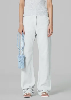The Frankie Shop Low Classic Straight Fit Jeans White Grey