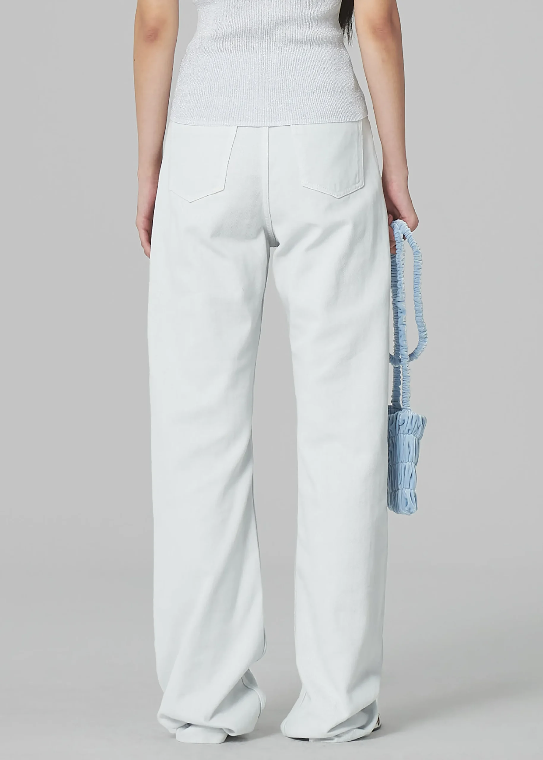 The Frankie Shop Low Classic Straight Fit Jeans White Grey
