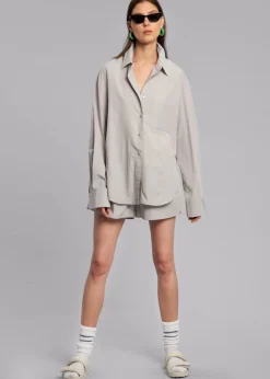 The Frankie Shop Lui Cotton Boxer Short Ice Outlet