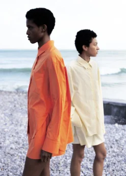 The Frankie Shop Lui Cotton Shirt Tangerine Sale